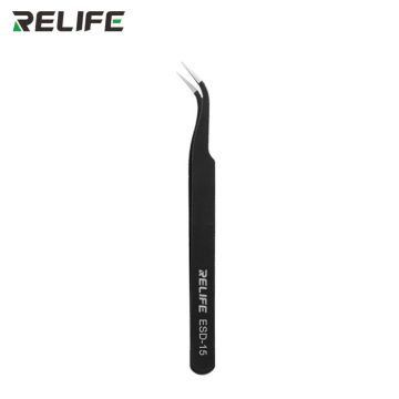 RELIFE RL-ESD-15 Black Anti-Static Straight Tweezers